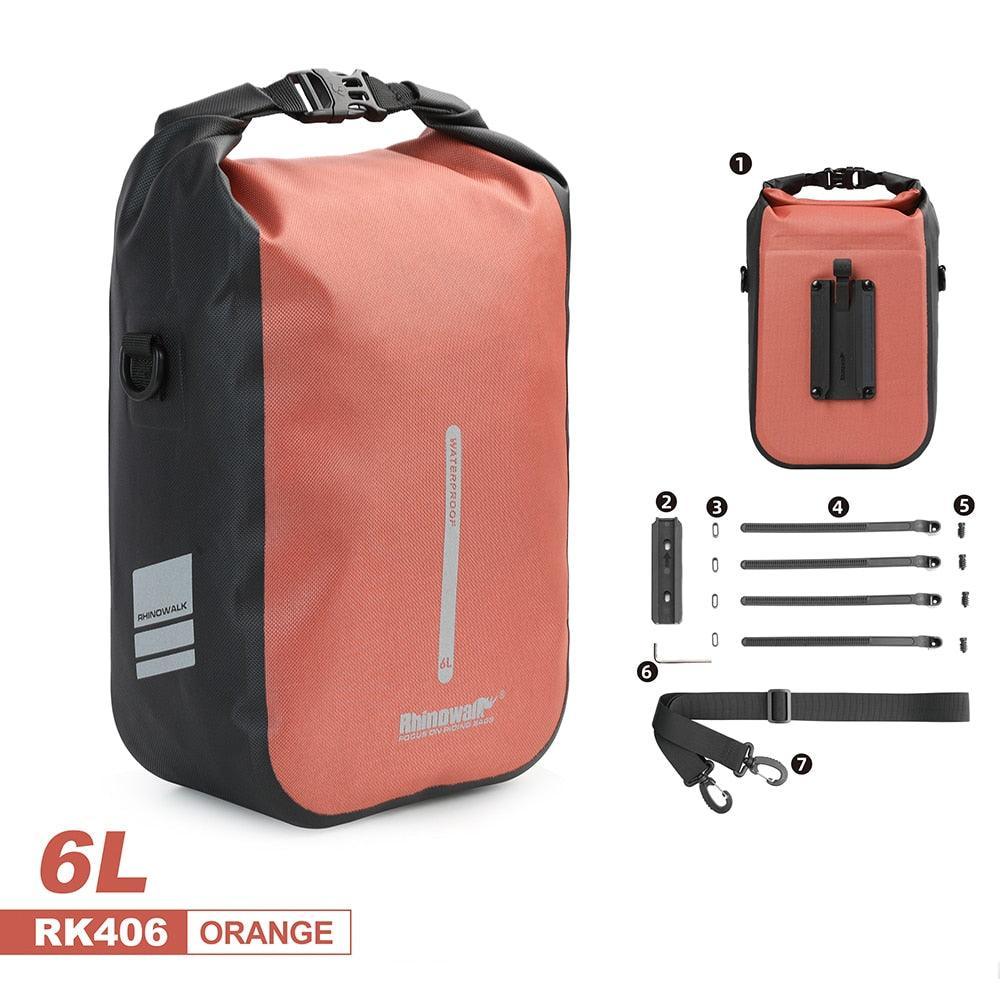 Rhinowalk Quick Release Bike Fork Bag - Waterproof RK404/406 Storage - Fast-Mount Cargo Cage Pannier for Bicycle &amp; Electric Scooter