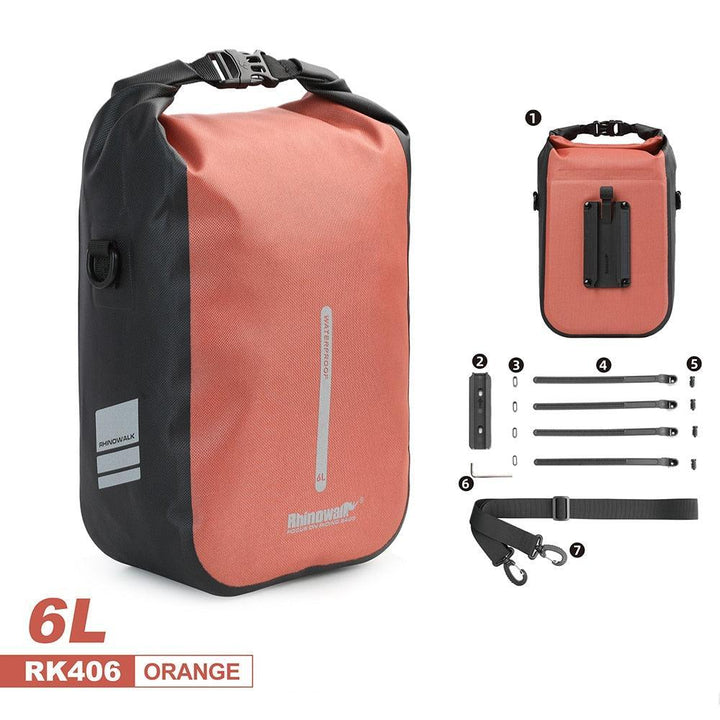 Rhinowalk Quick Release Bike Fork Bag - Waterproof RK404/406 Storage - Fast-Mount Cargo Cage Pannier for Bicycle &amp; Electric Scooter