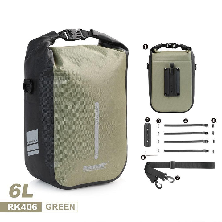Rhinowalk Quick Release Bike Fork Bag - Waterproof RK404/406 Storage - Fast-Mount Cargo Cage Pannier for Bicycle &amp; Electric Scooter