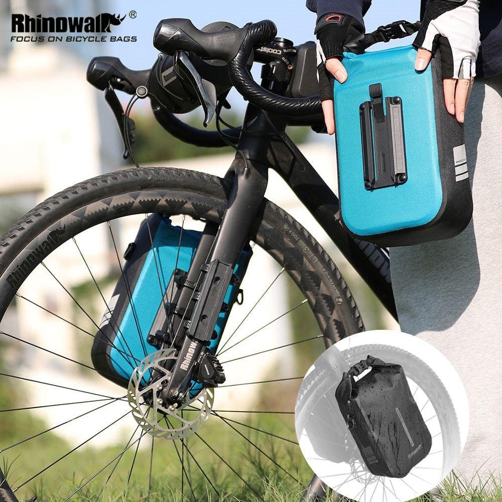 Rhinowalk Quick Release Bike Fork Bag - Waterproof RK404/406 Storage - Fast-Mount Cargo Cage Pannier for Bicycle &amp; Electric Scooter
