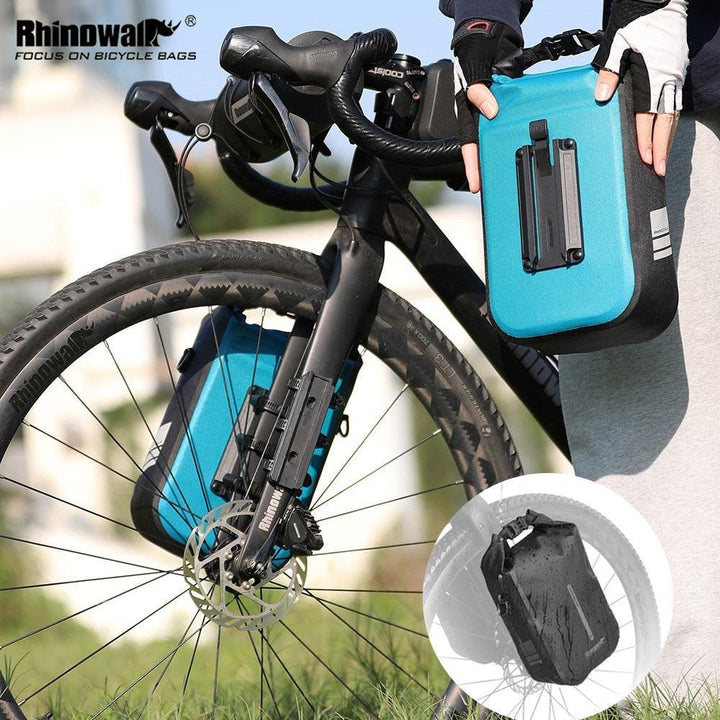 Rhinowalk Quick Release Bike Fork Bag - Waterproof RK404/406 Storage - Fast-Mount Cargo Cage Pannier for Bicycle &amp; Electric Scooter