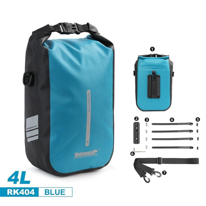 Rhinowalk Quick Release Bike Fork Bag - Waterproof RK404/406 Storage - Fast-Mount Cargo Cage Pannier for Bicycle &amp; Electric Scooter