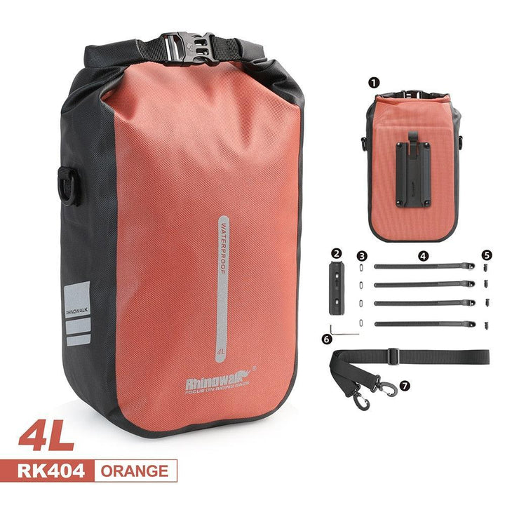 Rhinowalk Quick Release Bike Fork Bag - Waterproof RK404/406 Storage - Fast-Mount Cargo Cage Pannier for Bicycle &amp; Electric Scooter
