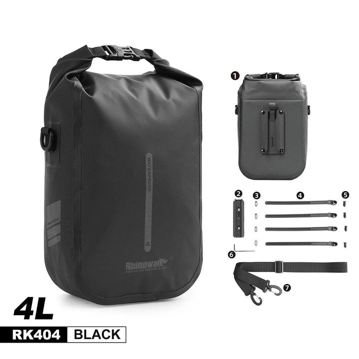 Rhinowalk Quick Release Bike Fork Bag - Waterproof RK404/406 Storage - Fast-Mount Cargo Cage Pannier for Bicycle &amp; Electric Scooter