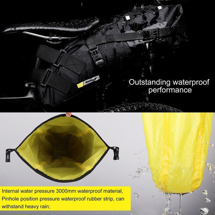 Rhinowalk Waterproof Bicycle Saddle Bag - Rainproof Polyester Cycling Tail Pack - Professional MTB &amp; Road Bike Under Seat Tool Pouch