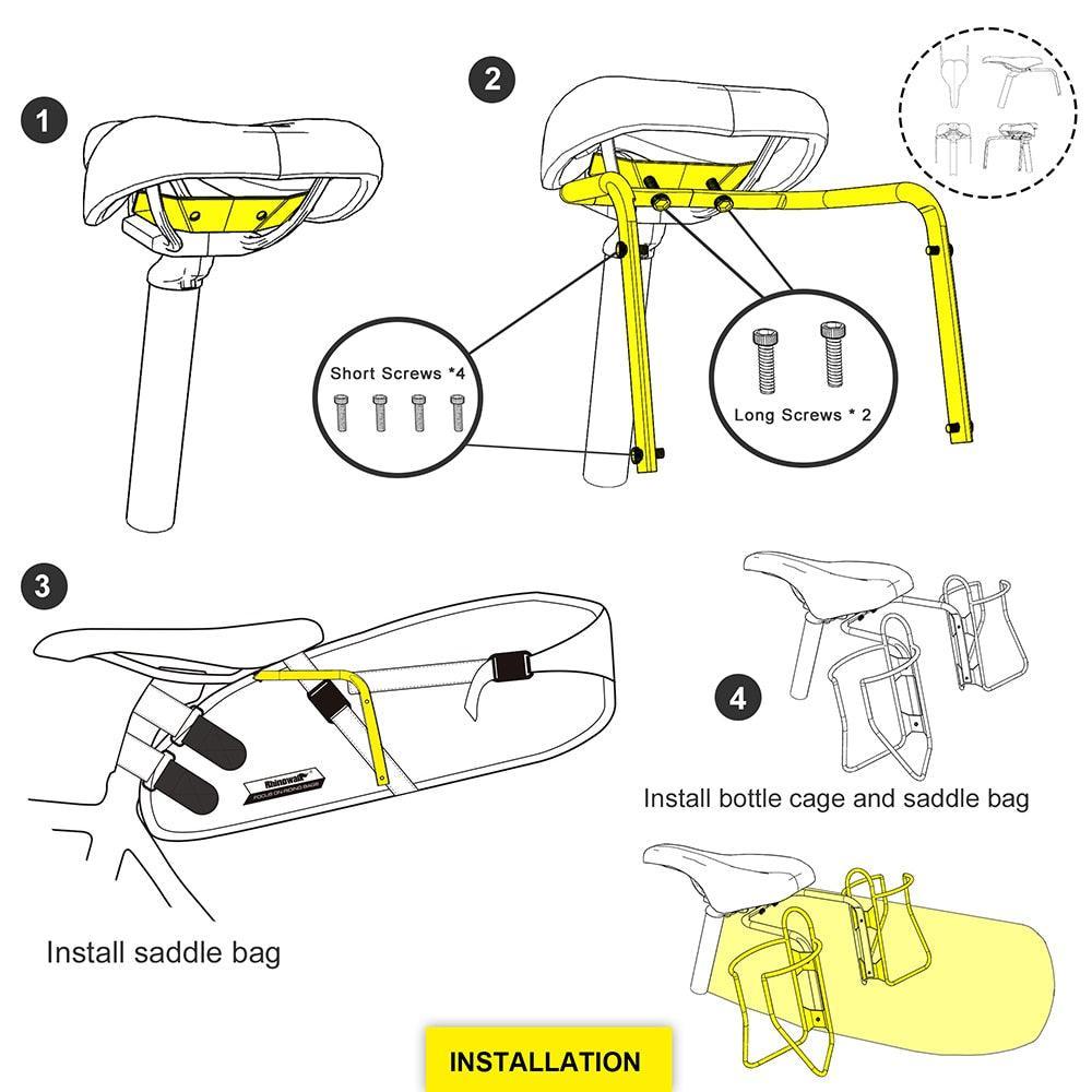 Rhinowalk Waterproof Bicycle Saddle Bag - Rainproof Polyester Cycling Tail Pack - Professional MTB &amp; Road Bike Under Seat Tool Pouch