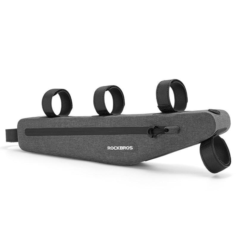 ROCKBROS 1.5L Extended Bike Frame Bag - 43cm Full Waterproof Top Tube Pouch - Seamless Welding &amp; Laminated Zipper - Ideal for Long Air Pumps &amp; Tools