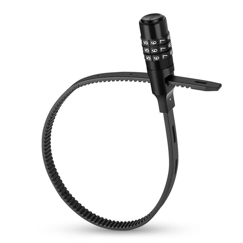ROCKBROS Lightweight Combination Cable Tie Lock - Password Security for Bicycle &amp; Electric Scooter - Multi-use Helmet &amp; Luggage Lock