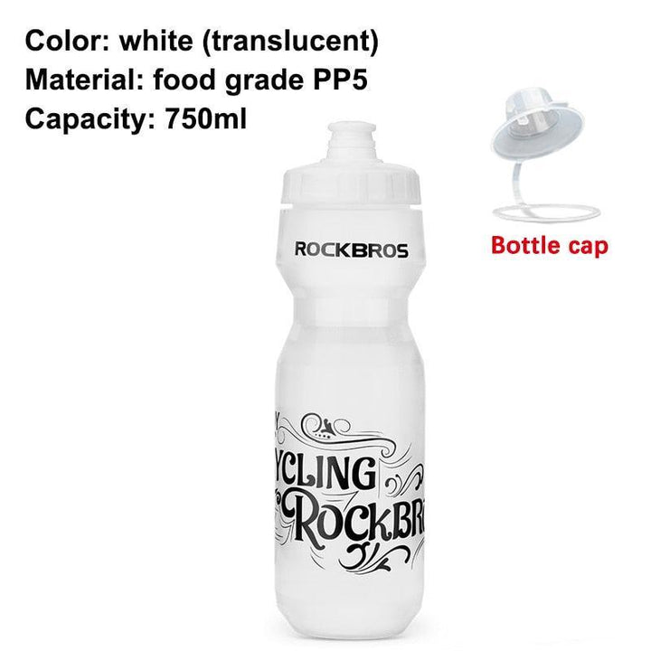 ROCKBROS 750ml Cycling Water Bottle - Food Grade PP5 Material - Squeeze Jet Spout with Dust Cover - Lightweight Leakproof Sports Bottle for MTB &amp; Road Bike