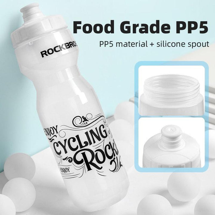 ROCKBROS 750ml Cycling Water Bottle - Food Grade PP5 Material - Squeeze Jet Spout with Dust Cover - Lightweight Leakproof Sports Bottle for MTB &amp; Road Bike
