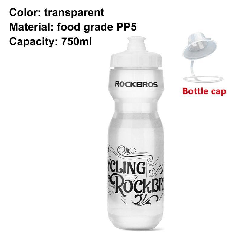 ROCKBROS 750ml Cycling Water Bottle - Food Grade PP5 Material - Squeeze Jet Spout with Dust Cover - Lightweight Leakproof Sports Bottle for MTB &amp; Road Bike
