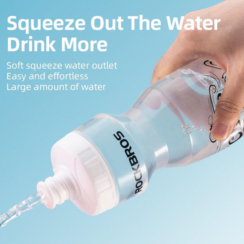 ROCKBROS 750ml Cycling Water Bottle - Food Grade PP5 Material - Squeeze Jet Spout with Dust Cover - Lightweight Leakproof Sports Bottle for MTB &amp; Road Bike