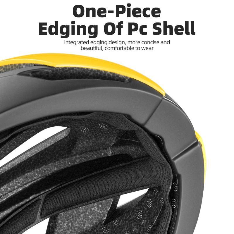 ROCKBROS Ultralight Bicycle Helmet - 250g One-Piece Molding Safety Cap - 18 Air Vents Breathable Cycling Helmet with Magnetic Buckle for MTB &amp; E-Bike