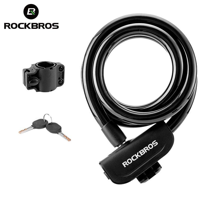 ROCKBROS Professional Bike Cable Lock - 1.1m Anti-Theft Steel Wire Lock - High Security Copper Core for MTB, Road Bike &amp; Scooter