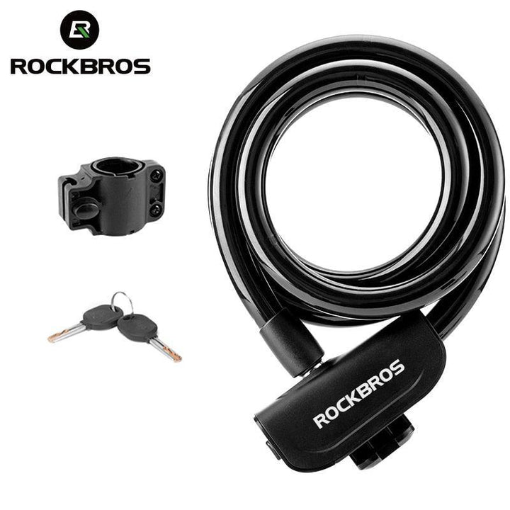 ROCKBROS Professional Bike Cable Lock - 1.1m Anti-Theft Steel Wire Lock - High Security Copper Core for MTB, Road Bike &amp; Scooter
