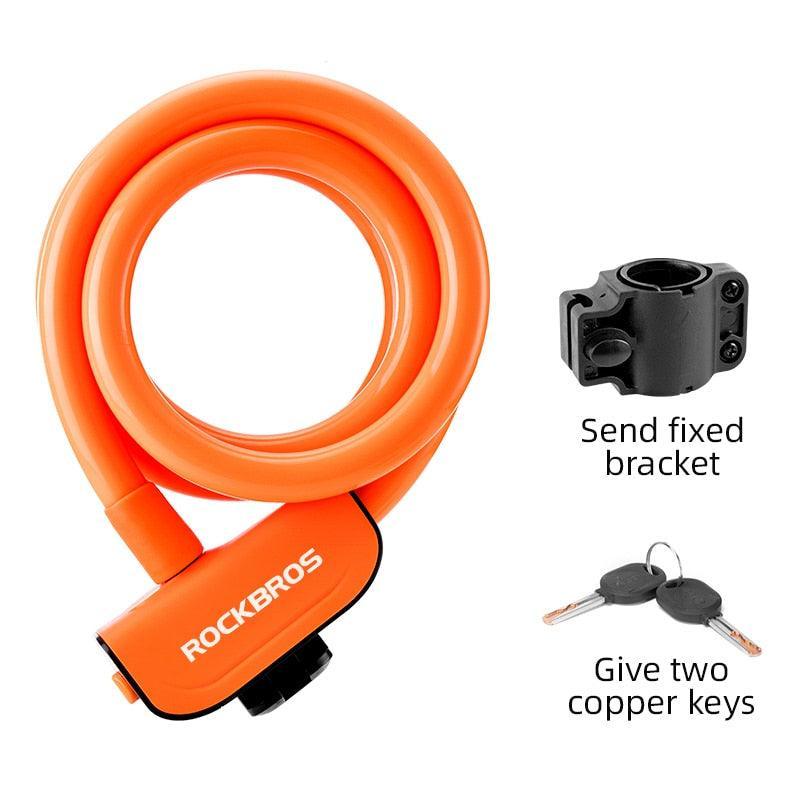 ROCKBROS Professional Bike Cable Lock - 1.1m Anti-Theft Steel Wire Lock - High Security Copper Core for MTB, Road Bike &amp; Scooter