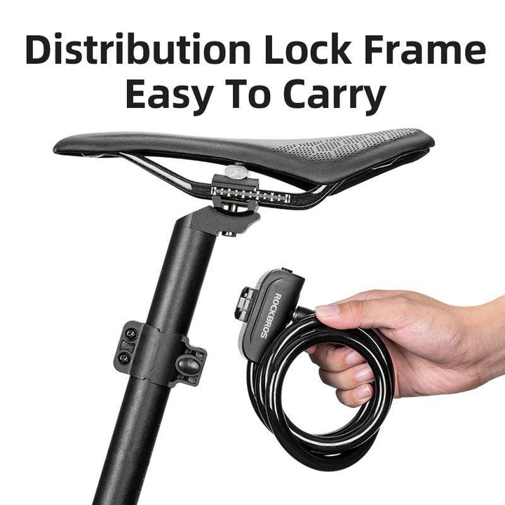 ROCKBROS Professional Bike Cable Lock - 1.1m Anti-Theft Steel Wire Lock - High Security Copper Core for MTB, Road Bike &amp; Scooter