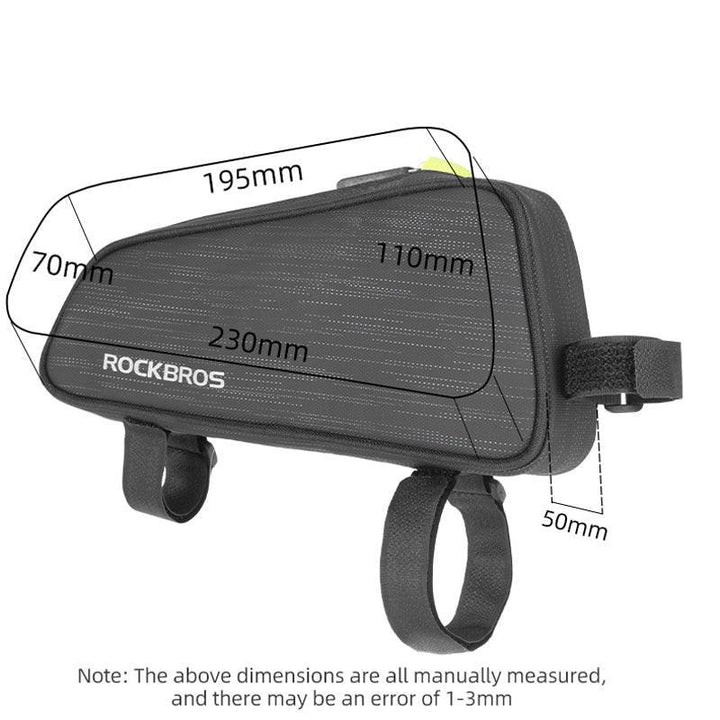 ROCKBROS Ultralight Bike Top Tube Bag - 1.1L Hard Shell Frame Pouch - Aerodynamic &amp; Rainproof Storage for MTB &amp; Road Cycling