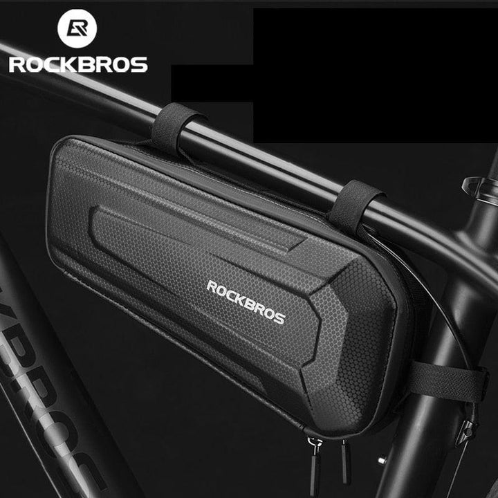 ROCKBROS B67 Hard Shell Bicycle Bag - Anti-Deformation Top Tube Bag - Rainproof MTB &amp; Road Bike Frame Pouch with Layered Storage