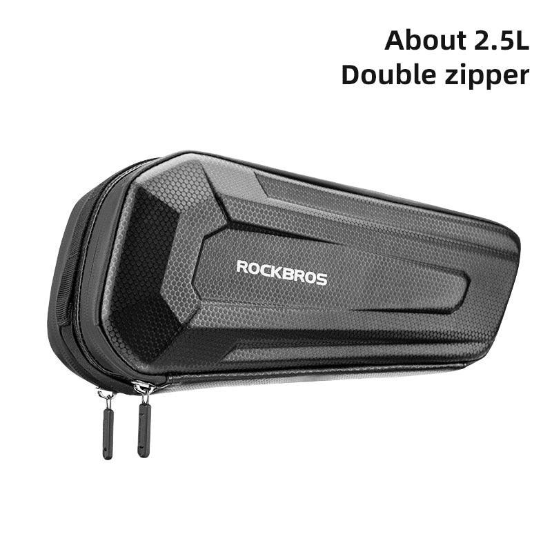 ROCKBROS B67 Hard Shell Bicycle Bag - Anti-Deformation Top Tube Bag - Rainproof MTB &amp; Road Bike Frame Pouch with Layered Storage