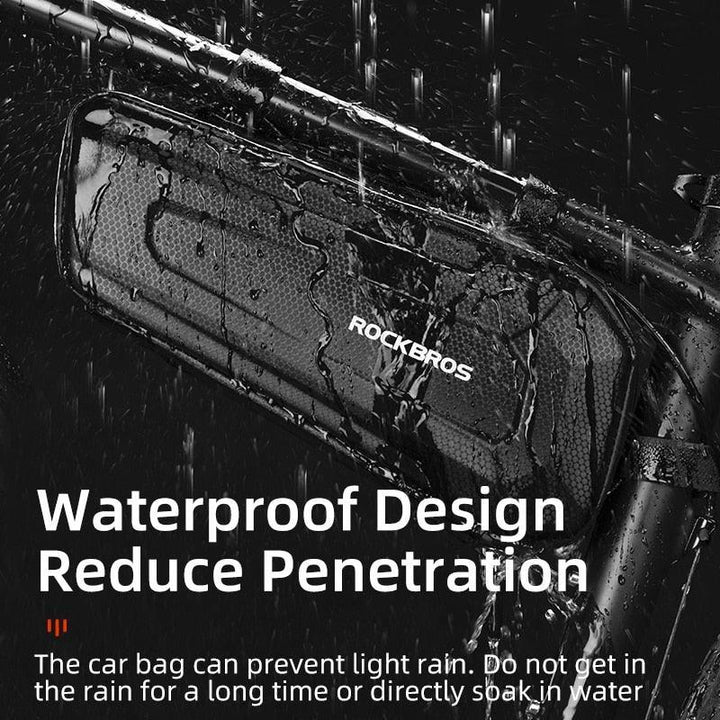 ROCKBROS B67 Hard Shell Bicycle Bag - Anti-Deformation Top Tube Bag - Rainproof MTB &amp; Road Bike Frame Pouch with Layered Storage