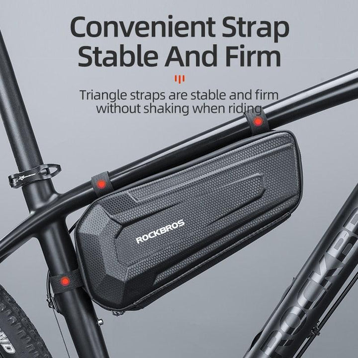 ROCKBROS B67 Hard Shell Bicycle Bag - Anti-Deformation Top Tube Bag - Rainproof MTB &amp; Road Bike Frame Pouch with Layered Storage