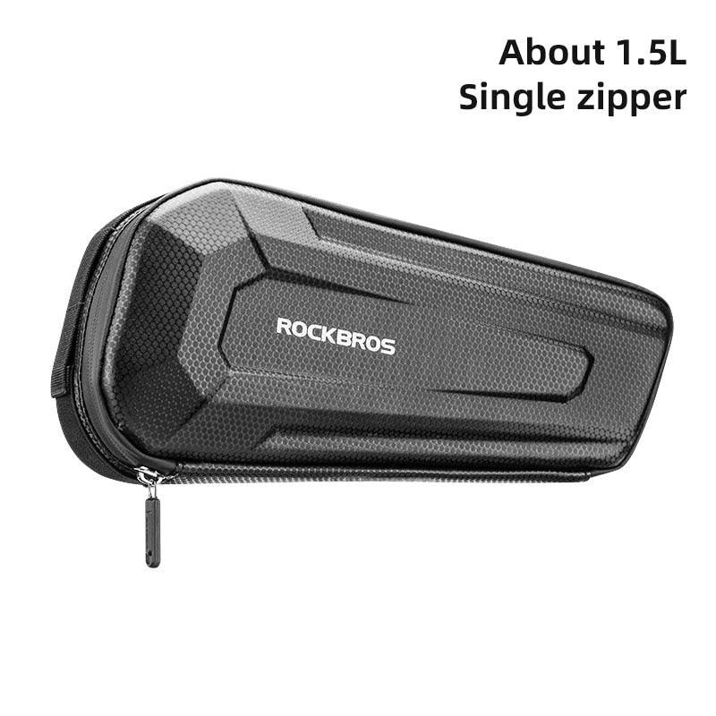 ROCKBROS B67 Hard Shell Bicycle Bag - Anti-Deformation Top Tube Bag - Rainproof MTB &amp; Road Bike Frame Pouch with Layered Storage