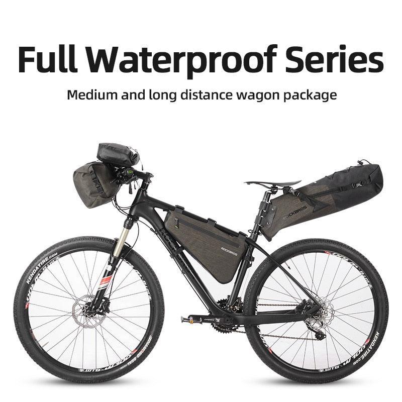 ROCKBROS 100% Rainproof Triangle Bike Bag - 5L/8L Large Capacity Frame Bag - Seamless 600D Nylon Storage for MTB &amp; Road Bike (AS-017)
