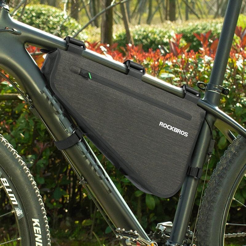 ROCKBROS 100% Rainproof Triangle Bike Bag - 5L/8L Large Capacity Frame Bag - Seamless 600D Nylon Storage for MTB &amp; Road Bike (AS-017)