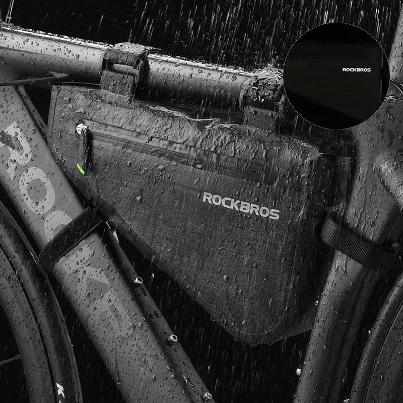 ROCKBROS 100% Rainproof Triangle Bike Bag - 5L/8L Large Capacity Frame Bag - Seamless 600D Nylon Storage for MTB &amp; Road Bike (AS-017)