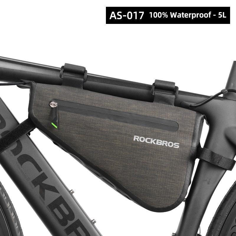 ROCKBROS 100% Rainproof Triangle Bike Bag - 5L/8L Large Capacity Frame Bag - Seamless 600D Nylon Storage for MTB &amp; Road Bike (AS-017)