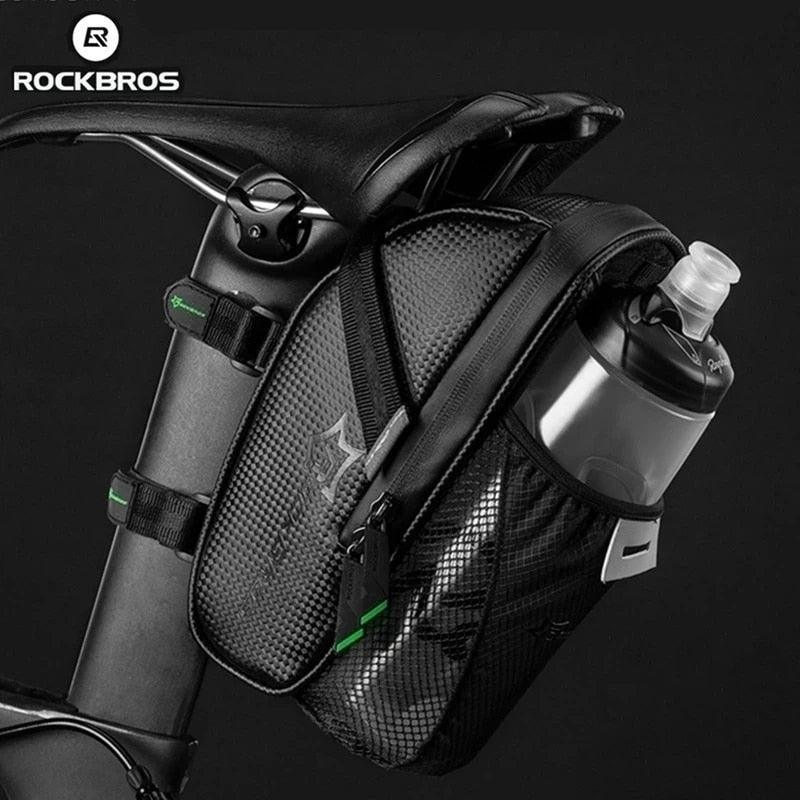 ROCKBROS C7-1 Waterproof Bike Saddle Bag - Rainproof MTB Rear Seat Tail Bag - Reflective High-Visibility Cycling Tool Pouch