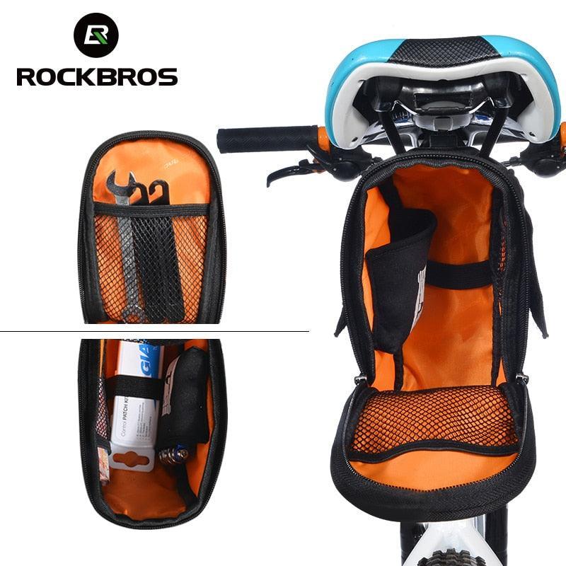ROCKBROS C7-1 Waterproof Bike Saddle Bag - Rainproof MTB Rear Seat Tail Bag - Reflective High-Visibility Cycling Tool Pouch