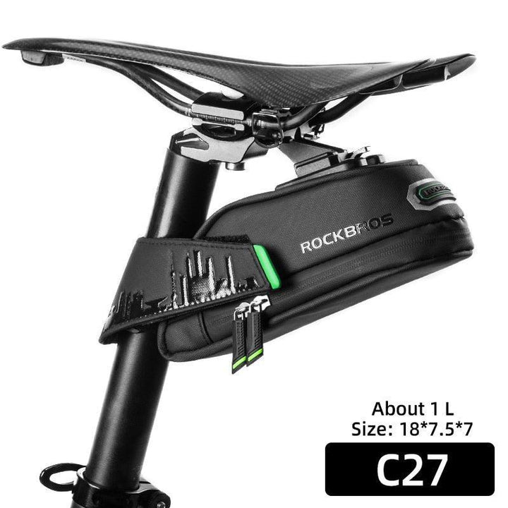 ROCKBROS 1.7L Bike Saddle Bag - Carbon Fiber Pattern Hard Shell Seat Pack - Quick Release &amp; Rainproof Rear Storage for MTB &amp; Road Bike (B69)