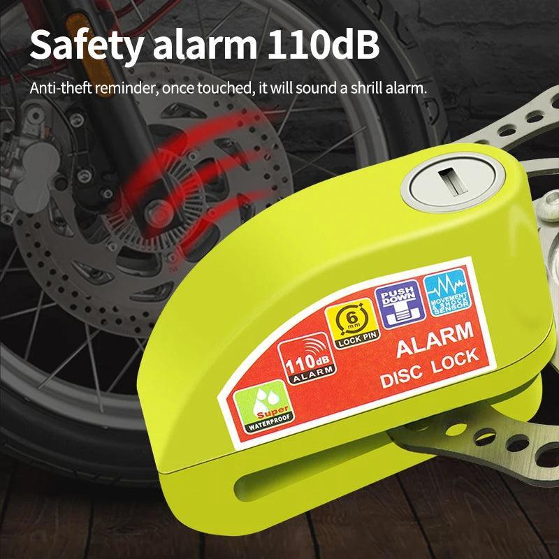 High-Decibel Siren Disc Brake Lock - Waterproof Anti-Theft Padlock with Vibration Sensor - Universal Security for Motorcycle, Scooter &amp; E-Bike