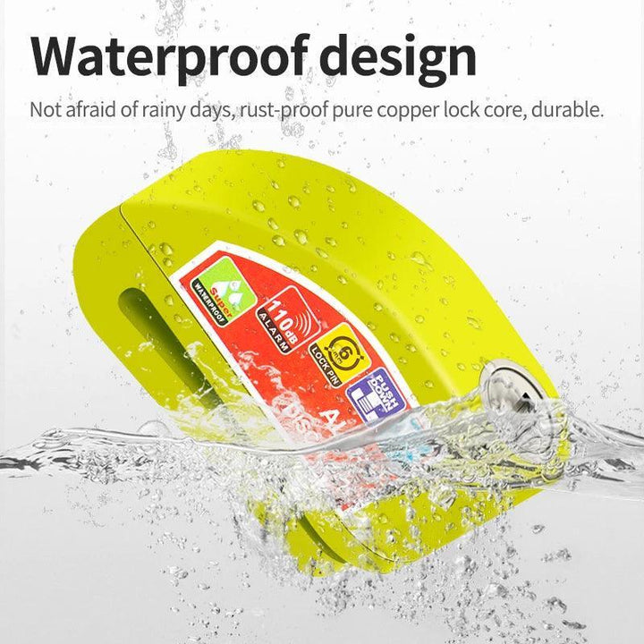 High-Decibel Siren Disc Brake Lock - Waterproof Anti-Theft Padlock with Vibration Sensor - Universal Security for Motorcycle, Scooter &amp; E-Bike