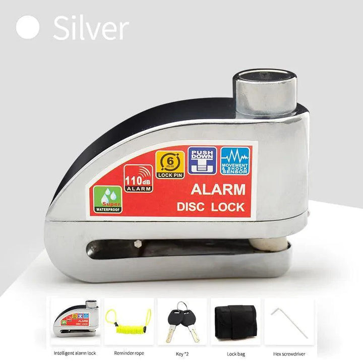 High-Decibel Siren Disc Brake Lock - Waterproof Anti-Theft Padlock with Vibration Sensor - Universal Security for Motorcycle, Scooter &amp; E-Bike