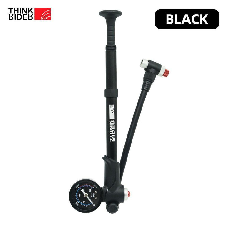 ThinkRider 300 PSI High-Pressure Shock Pump - Precise 1.5" Gauge for MTB Fork &amp; Rear Suspension - 2-Stage Non-Leak Head (168g)