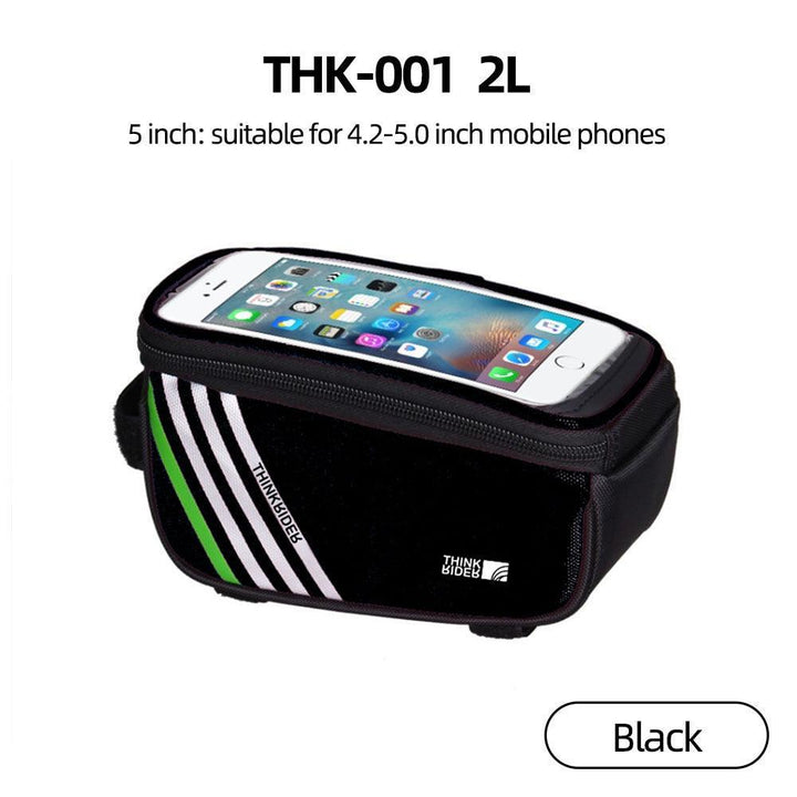 ThinkRider Waterproof Bike Upper Tube Bag - Sensitive Touchscreen Phone Pouch - EVA Hard Shell Anti-Shake Frame Bag for Smartphones up to 7.2" - MTB &amp; Road