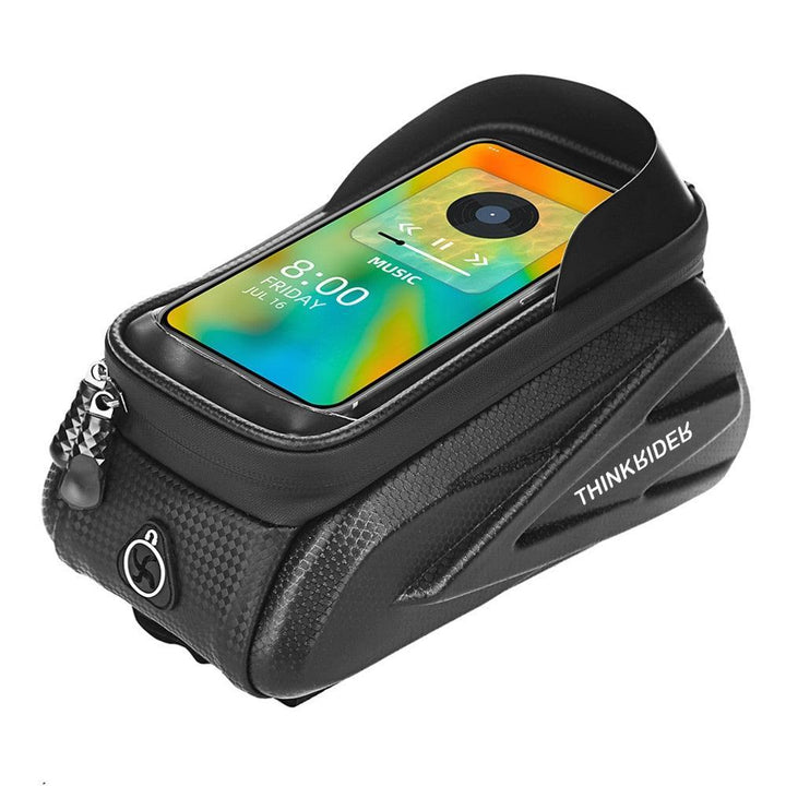 ThinkRider Waterproof Bike Upper Tube Bag - Sensitive Touchscreen Phone Pouch - EVA Hard Shell Anti-Shake Frame Bag for Smartphones up to 7.2" - MTB &amp; Road