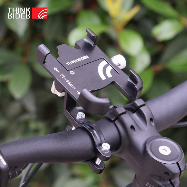 ThinkRider MTB Phone Mount - Full Aluminum Alloy CNC Construction - 360° Rotatable &amp; 180° Tilt - Mechanical Anti-Shake Locking for MTB, Road Bike &amp; Motorcycle