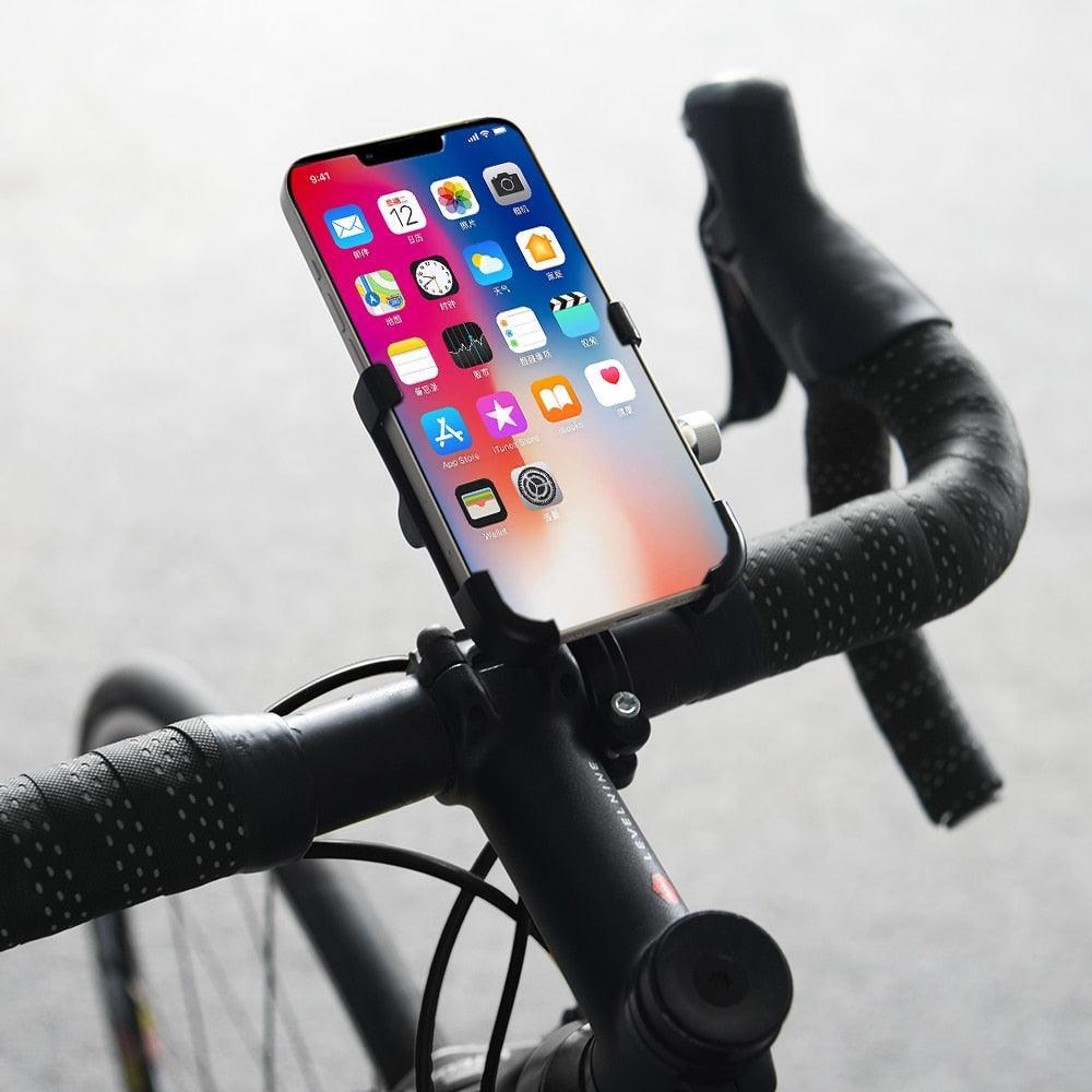 ThinkRider MTB Phone Mount - Full Aluminum Alloy CNC Construction - 360° Rotatable &amp; 180° Tilt - Mechanical Anti-Shake Locking for MTB, Road Bike &amp; Motorcycle