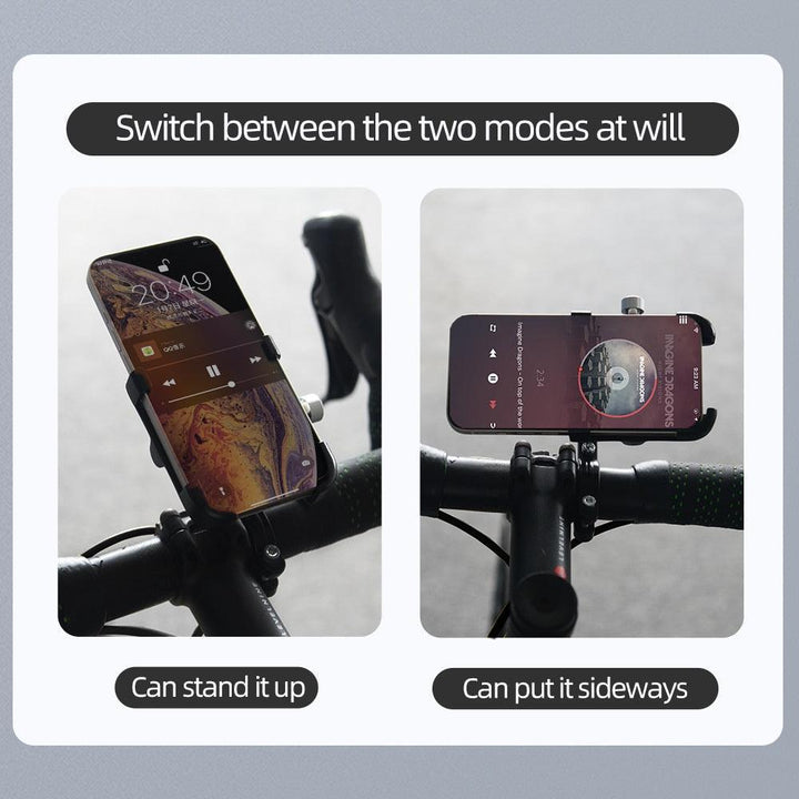 ThinkRider MTB Phone Mount - Full Aluminum Alloy CNC Construction - 360° Rotatable &amp; 180° Tilt - Mechanical Anti-Shake Locking for MTB, Road Bike &amp; Motorcycle