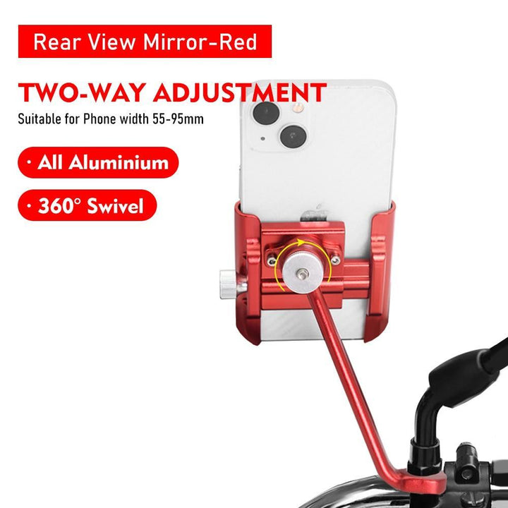 ThinkRider MTB Phone Mount - Full Aluminum Alloy CNC Construction - 360° Rotatable &amp; 180° Tilt - Mechanical Anti-Shake Locking for MTB, Road Bike &amp; Motorcycle