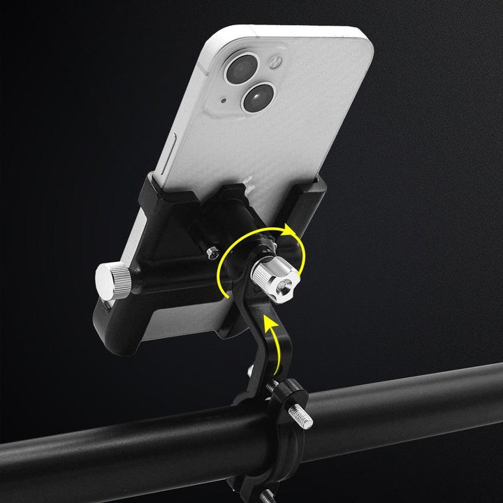 ThinkRider MTB Phone Mount - Full Aluminum Alloy CNC Construction - 360° Rotatable &amp; 180° Tilt - Mechanical Anti-Shake Locking for MTB, Road Bike &amp; Motorcycle