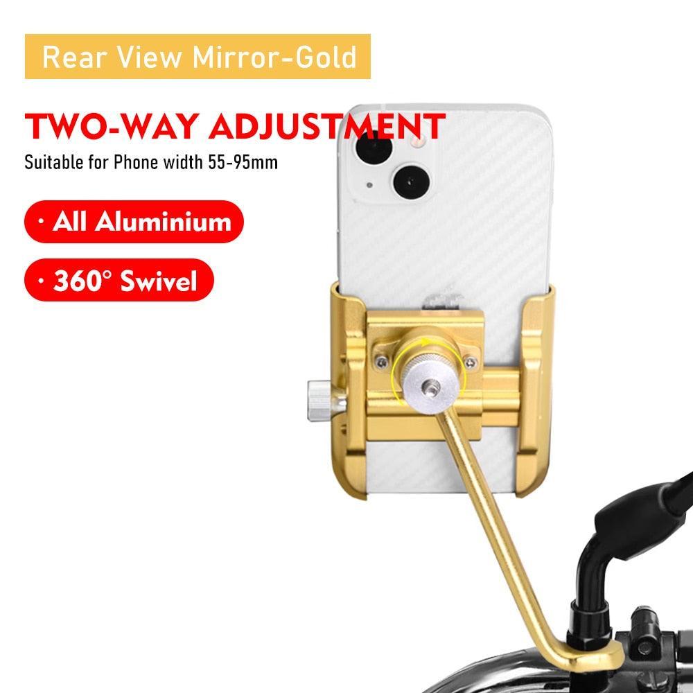 ThinkRider MTB Phone Mount - Full Aluminum Alloy CNC Construction - 360° Rotatable &amp; 180° Tilt - Mechanical Anti-Shake Locking for MTB, Road Bike &amp; Motorcycle