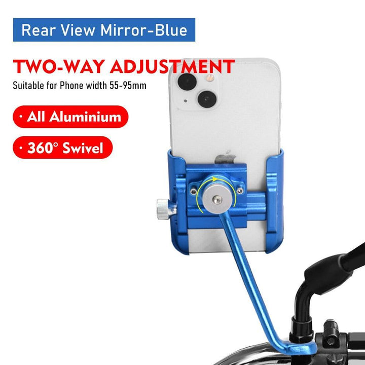 ThinkRider MTB Phone Mount - Full Aluminum Alloy CNC Construction - 360° Rotatable &amp; 180° Tilt - Mechanical Anti-Shake Locking for MTB, Road Bike &amp; Motorcycle