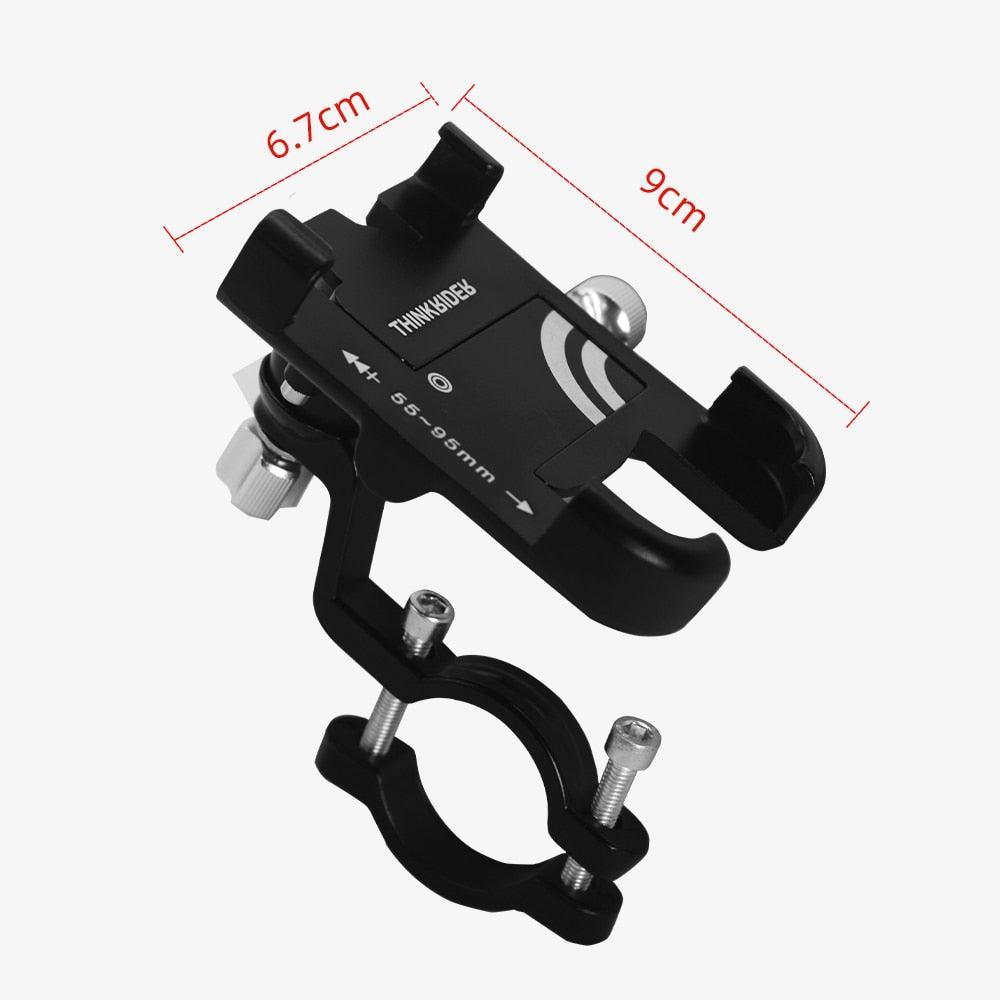 ThinkRider MTB Phone Mount - Full Aluminum Alloy CNC Construction - 360° Rotatable &amp; 180° Tilt - Mechanical Anti-Shake Locking for MTB, Road Bike &amp; Motorcycle