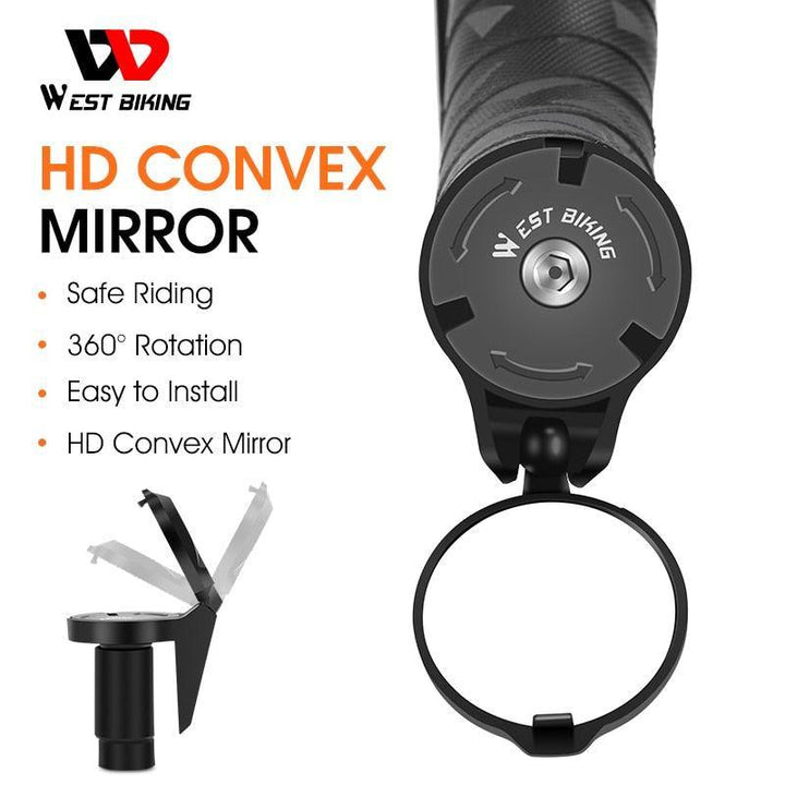 WEST BIKING 23g Ultralight Bike Rearview Mirror - Eco-Friendly Nylon Fiber Construction - 360° Adjustable Handlebar End Mirror for 16-22mm Inner Diameter