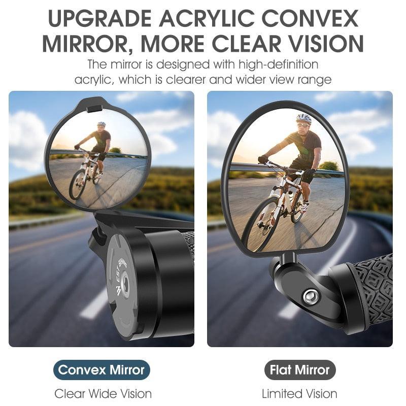 WEST BIKING 23g Ultralight Bike Rearview Mirror - Eco-Friendly Nylon Fiber Construction - 360° Adjustable Handlebar End Mirror for 16-22mm Inner Diameter